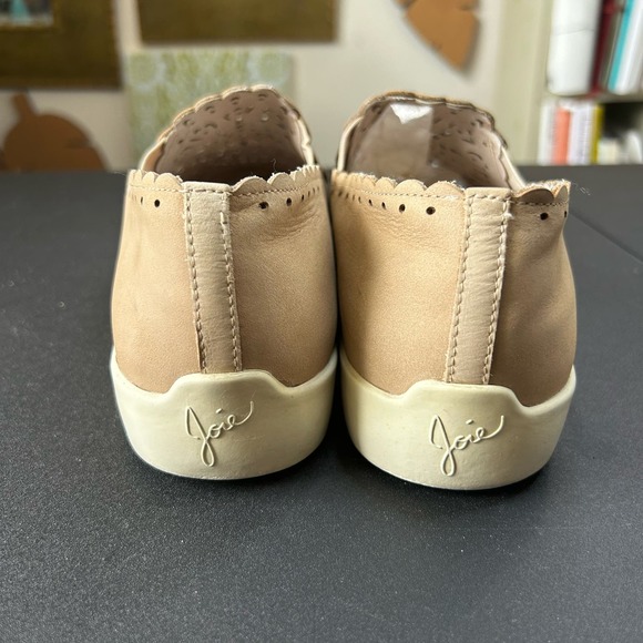 Joie Beige Nude Faux Leather Lace Laser Cut Out Almond Toe Slip On Loafer EUR 38 - Picture 8 of 12